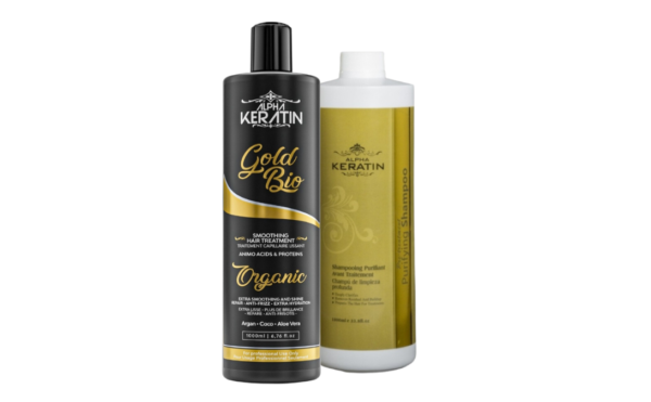 Kit-1  Alpha Keratin GOLD ORGANIC + Shampoing Purifiant